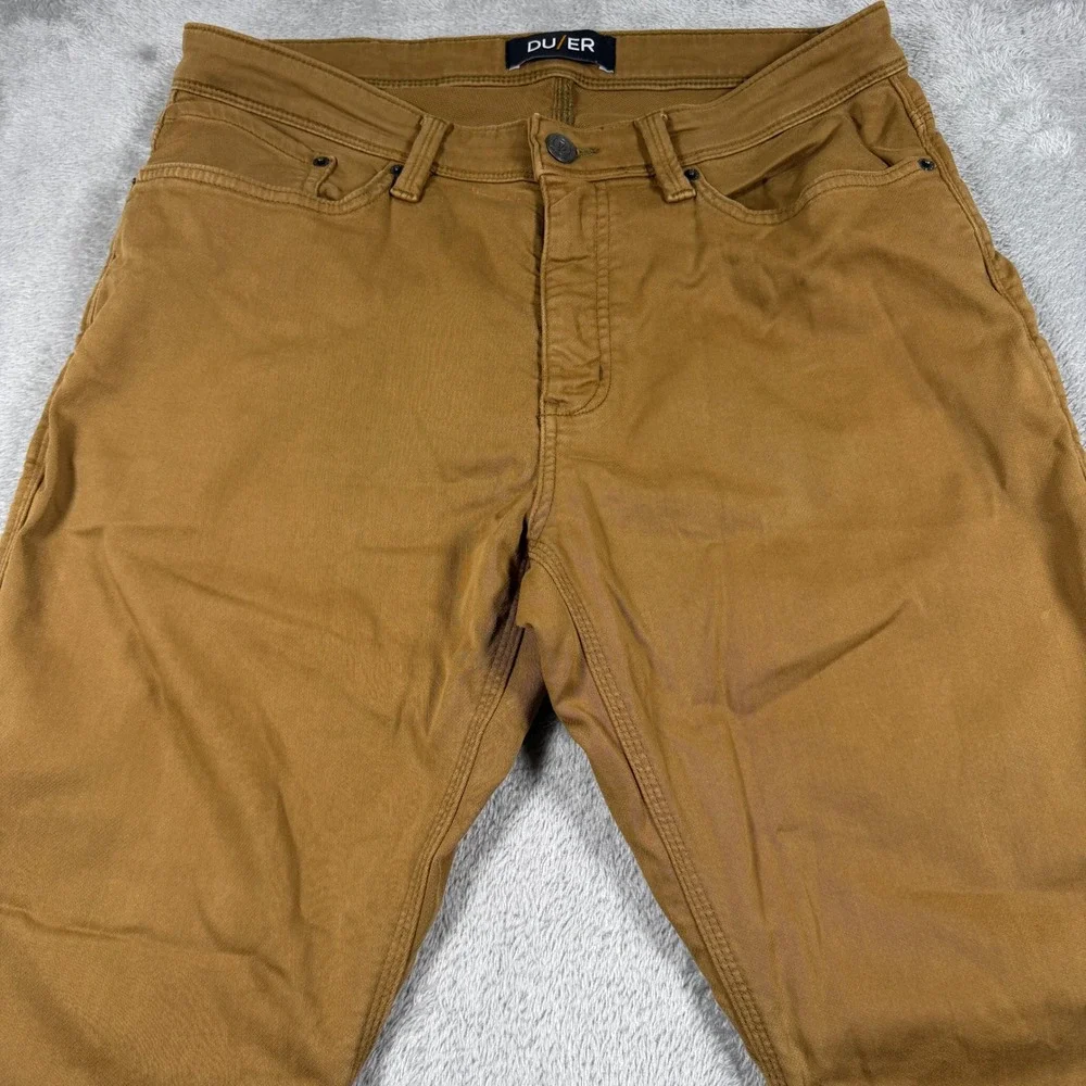 DU/ER N2X Relaxed Taper Pants Mens 34x30 Brown Stretch Performance